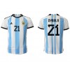 Argentina Paulo Dybala #21 Hemmatröja VM 2022 Korta ärmar